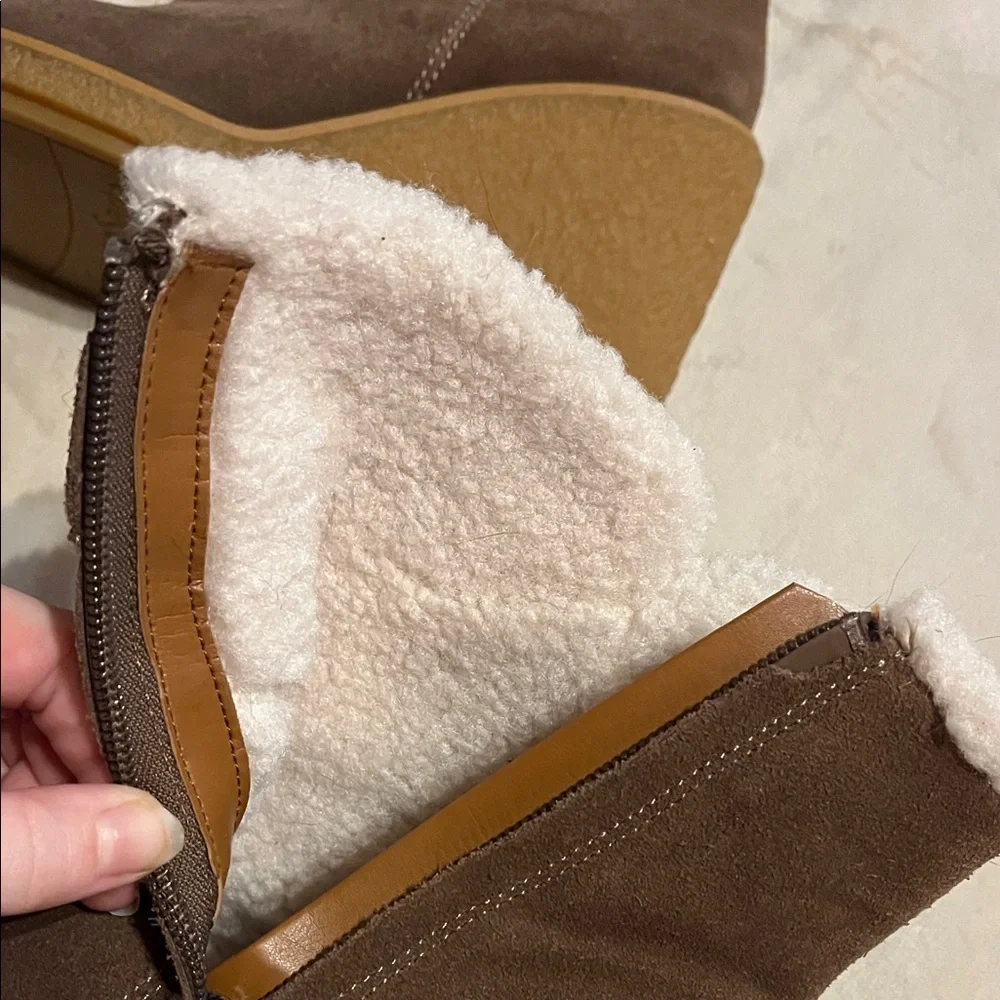 Franco Sarto Tan Suede Wedge Boots